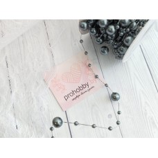 Жемчуг на леске, 3/8 мм, цвет серый